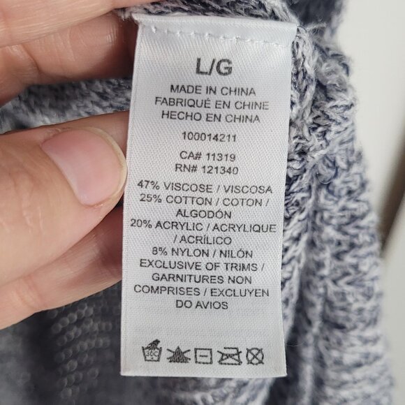 Dynamite Women's Gray Cotton Blend Long Sleeve Open Front Knit Cardigan Size L - Picture 8 of 11